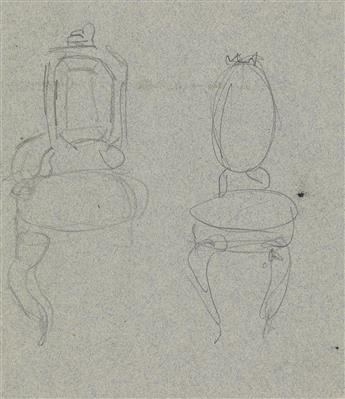 GUSTAVE-JOSEPH CHÉRET (Paris 1838-1894 Paris) Group of 4 drawings.